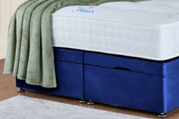 UKBEDFURNITURE Victoria Plush Blue End Opening Divan Ottoman Bed With 54 Inch Headboard - thumbnail 4