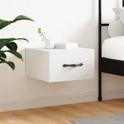 Berkfield Wall-Mounted Bedside Cabinet White 35X35X20 Cm - thumbnail 1