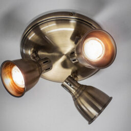 Luminosa Lighting Luminosa Westbury Led 3 Light Spotlight Antique Brass Plate, Gu10 - thumbnail 5