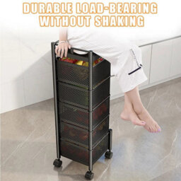 6-Tier Rotating Mobile Kitchen Vegetable Storage Trolley - thumbnail 3