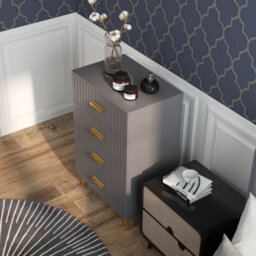Homcom Bedroom Chest Of Drawers, 4-Drawer Dresser With Aluminium Legs - thumbnail 7