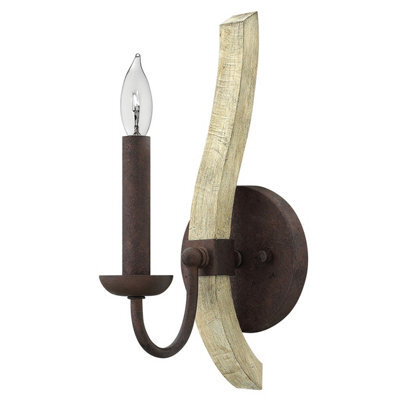 Luminosa Lighting Elstead Middlefield 1 Light Indoor Candle Wall Light Iron Rust, E14 - image 1