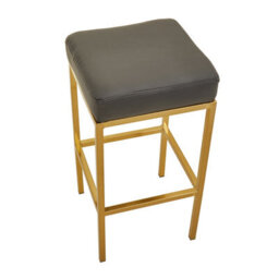 Orsina Baina Dark Grey Pu And Gold Finish Bar Stool - thumbnail 3