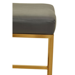 Orsina Baina Dark Grey Pu And Gold Finish Bar Stool - thumbnail 6