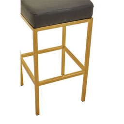 Orsina Baina Dark Grey Pu And Gold Finish Bar Stool - thumbnail 5