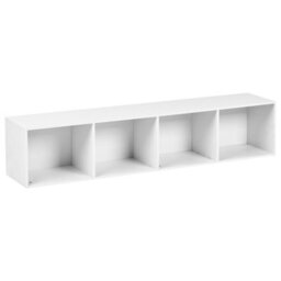 Wyld And Coco Nordichome White 4-Shelf Tv Stand Bookcase Scandinavian Style - Tall, Freestanding. - thumbnail 6