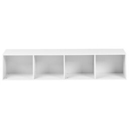 Wyld And Coco Nordichome White 4-Shelf Tv Stand Bookcase Scandinavian Style - Tall, Freestanding. - thumbnail 7