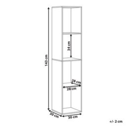 Wyld And Coco Nordichome White 4-Shelf Tv Stand Bookcase Scandinavian Style - Tall, Freestanding. - thumbnail 4