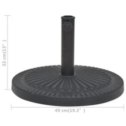 Walplus Parasol Base Resin Round Black 14 Kg - thumbnail 7