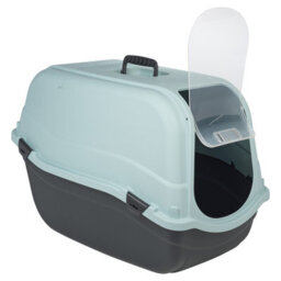 Urbn-Living Urbnliving Hooded Enclosed Cat Litter Tray Covered Filter Box Large Scoop Flap Toilet Potty - Light Blue Top & Large - thumbnail 7