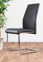 Furniturebox Sorrento White High Gloss And Chrome Dining Table And 6 Black Lorenzo Dining Chairs - thumbnail 7