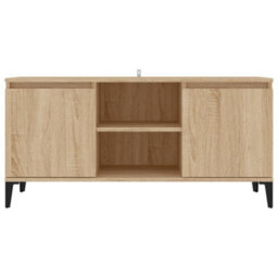Berkfield Tv Cabinet With Metal Legs Sonoma Oak 103.5X35X50 Cm - thumbnail 5