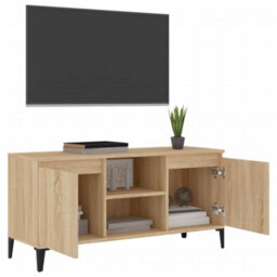 Berkfield Tv Cabinet With Metal Legs Sonoma Oak 103.5X35X50 Cm - thumbnail 4