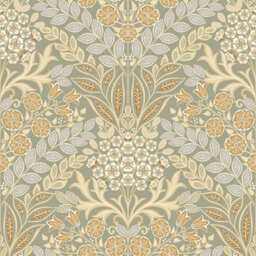 Grandeco Belevedere Arts And Crafts Floral Damask, Taupe - thumbnail 1