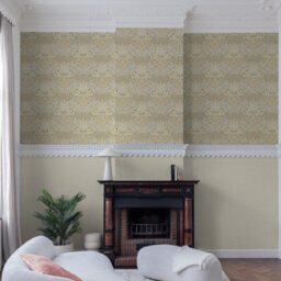 Grandeco Belevedere Arts And Crafts Floral Damask, Taupe - thumbnail 2