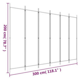 Berkfield 6-Panel Room Divider Brown 300X200 Cm Fabric - thumbnail 8