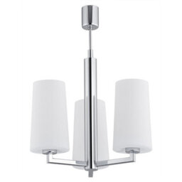 Luminosa Lighting Luminosa Camelot Multi Arm Pendant Ceiling 3 Light Chrome Base, Glass Opal Matt - thumbnail 1
