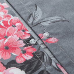 Ameha Printed Duvet Cover 3Piece Set With Matching Pillowcase Reversible Grey Bouquet Pattern Bedding Set King (230X220Cm) - thumbnail 6