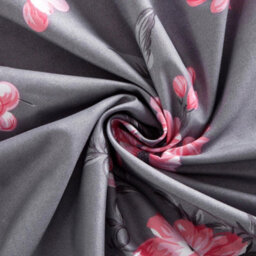Ameha Printed Duvet Cover 3Piece Set With Matching Pillowcase Reversible Grey Bouquet Pattern Bedding Set King (230X220Cm) - thumbnail 8