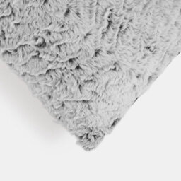OHS 2 Pack Two Tone Faux Fur Fleece Cushion Covers, Grey - 45 X 45Cm - thumbnail 4