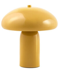 Beliani Mushroom Dome Table Lamp Yellow, Iron Base, 22Cm - Retro Mid-Century Style - thumbnail 2