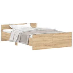 Berkfield Bed Frame With Headboard And Footboard Sonoma Oak 120X190 Cm - thumbnail 2