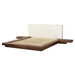 Beliani Bed With Led Boucle Zen 160 X 200 Cm (Eu King Size) Led Brown Ash Wood - thumbnail 7