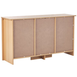 Wyld And Coco Light Brown 2-Door Sideboard With 3 Drawers, Matt Particle Board, Traditional Style, W140 X D40 X H80Cm - thumbnail 5