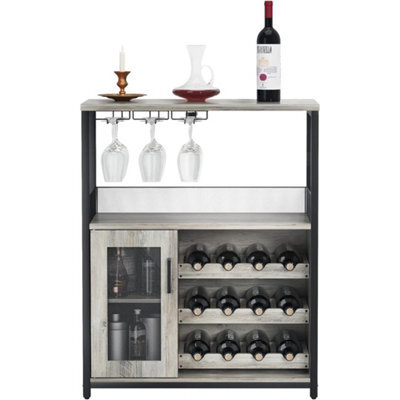 Wine Bar Cabinet Coffee W/ Wine Rack And Glass Holder - image 1