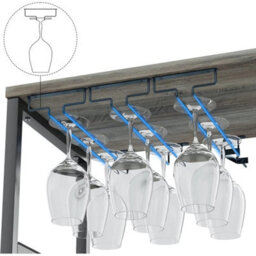 Wine Bar Cabinet Coffee W/ Wine Rack And Glass Holder - thumbnail 5