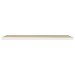 Berkfield Floating Wall Shelves 2 Pcs Oak And White 90X23.5X3.8 Cm Mdf - thumbnail 5