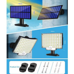 106 Led Solar Garden Wall Light Waterproof Outdoor Sensor Lamp With Split Panel - thumbnail 6