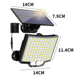 106 Led Solar Garden Wall Light Waterproof Outdoor Sensor Lamp With Split Panel - thumbnail 2