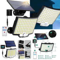 106 Led Solar Garden Wall Light Waterproof Outdoor Sensor Lamp With Split Panel - thumbnail 3