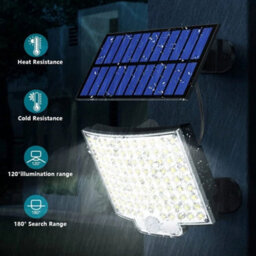 106 Led Solar Garden Wall Light Waterproof Outdoor Sensor Lamp With Split Panel - thumbnail 4