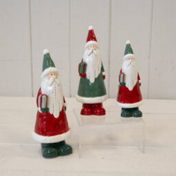 Ceramic Red Santa Holding A Present - thumbnail 2