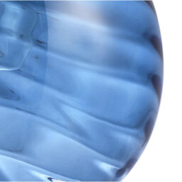 Happy Homewares Modern Designer Midnight Blue Circular Ribbed Glass Non Electric Pendant Shade - thumbnail 5