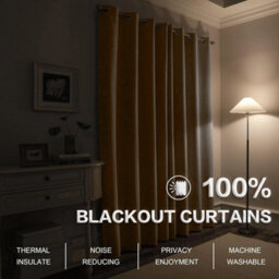 Ameha 100% Blackout Thermal Insulated Curtain 260Gsm Linen Texture Fabric-Mink,66X84'' Door Curtain For Bedroom Home Decor Uk - thumbnail 5