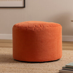 Icon Milano Jumbo Cord Round Footstool Bean Bag, Terracotta - thumbnail 1