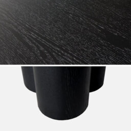 Sweeek - 8-Seater Oval Dining Table Rubberwood And Oak Veneer Black 220X110X73 Cm - Leonore - thumbnail 3