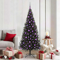 Vidaxl Christmas Tree With 300 Leds With Stand Black 180 Cm Pvc