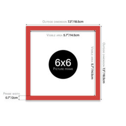 6X6 Red Picture Frame (15.2 X 15.2Cm) Poster, Photo, Artwork, Gallery Wall Or Print - thumbnail 3