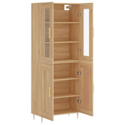 Berkfield Highboard Sonoma Oak 69.5X34X180 Cm Engineered Wood - thumbnail 4