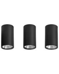 Wyld And Coco Luminalux Ceiling Lamp Set Of 3 - Black Matte Round Metal Pendant Lights For Living Room And Dining Room - thumbnail 1