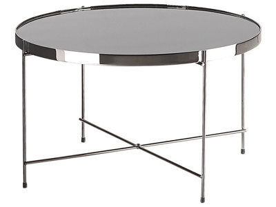 Beliani Coffee Table Lucea Tempered Glass Silver - image 1