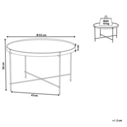 Beliani Coffee Table Lucea Tempered Glass Silver - thumbnail 3