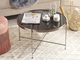 Beliani Coffee Table Lucea Tempered Glass Silver - thumbnail 2