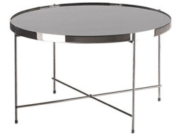 Beliani Coffee Table Lucea Tempered Glass Silver - thumbnail 1