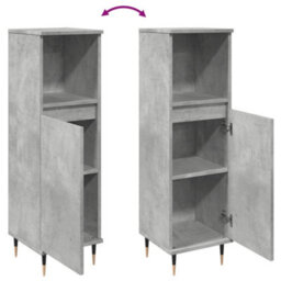 Berkfield Bathroom Cabinet Concrete Grey 30X30X100 Cm Engineered Wood - thumbnail 8