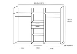 Bristol White And Oak 5 Door Wardrobe - thumbnail 2